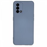 Oppo A74 4G Kılıf İçi Kadife Kaplı Nano Silikon Kapak - Gri