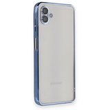 Samsung Galaxy A04 Kılıf Kamera Lens Korumalı Parlak Silikon Kapak RYC/Razer Lens - Açık Mavi