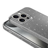 Samsung Galaxy A25 Kılıf Parlak Simli ve Kamera Korumalı Spoty Silikon Kapak