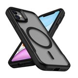 iPhone 11 Kılıf Magsafe Özellikli Renkli Kenarlı ve Airbag Şeritli Lamer Kapak