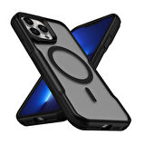 iPhone 13 Pro Kılıf Magsafe Özellikli Renkli Kenarlı ve Airbag Şeritli Lamer Kapak