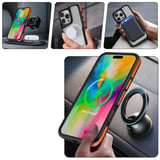 iPhone 13 Pro Max Kılıf Magsafe Özellikli Renkli Kenarlı ve Airbag Şeritli Lamer Kapak