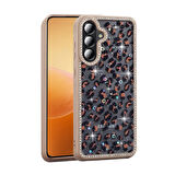 Samsung Galaxy A36 Kılıf Mini Desenli Taşlı ve Simli Sert Premium Siikon Kapak Royal Case/Azra