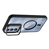 iPhone 16 Pro Kılıf M-Safe Destekli ve Lens Hediyeli Standlı Nefrayel Premium Kapak