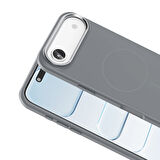 iPhone 17 Air Kılıf M-Safe Şarj Özellikli ve Metal Kamera Çerçeveli Edi Premium Silikon Kapak