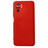 Poco M5s Kılıf İçi Kadife Kaplı Nano Silikon Kapak - Kırmızı