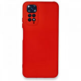 Redmi Note 11 Kılıf İçi Kadife Kaplı Nano Silikon Kapak - Kırmızı