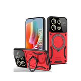 Redmi Note 13 Pro 5G Kılıf Manyetik Standlı Joy Lens Premium Tank Silikon Kapak - Kırmızı