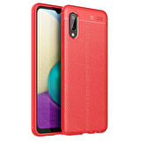 Samsung Galaxy A02 Kılıf Deri Desenli ve Esnek Yapılı Sağlam Derry Silikon Kılıf