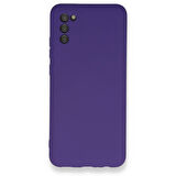 Samsung Galaxy A03S Kılıf İçi Kadife Kaplı Nano Silikon Kapak - Mor