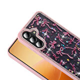 Samsung Galaxy A55Kılıf Taş ve Sim Süslemeli Elunya Premium Sert Silikon Kapak