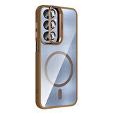 iPhone 16E Kılıf Standlı ve Lens Hediyeli Telen M-Safe Case Cover Kapak