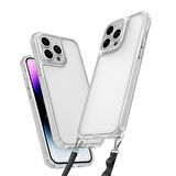 iPhone 13 Pro Kılıf Boyun Askılı Ve Askı Aparatlı Şeffaf Spock Silikon Kapak