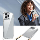 iPhone 16 Kılıf Boyun Askılı Ve Askı Aparatlı Şeffaf Spock Silikon Kapak