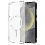 Samsung Galaxy S25 Plus Kılıf Magsafe Şarj Özellikli Şeffaf Kamera Çerçeveli Porto Kapak