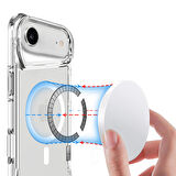 iPhone 15 Pro Kılıf Magsafe Özellikli Tam Koruma Sağlayan Şeffaf Zeptra Premium Sert Silikon Kapak