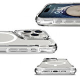 Apple İphone 14 Pro Kılıf Ultra Sert Magsafe Özellikli Şeffaf Premium Silikon Kapak RYC/Magsafe T-Max