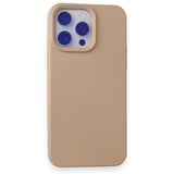 iPhone 15 Pro Max Kılıf İçi Kadife Kaplı Nano Silikon Kapak - Pudra