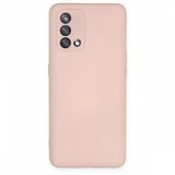Oppo A74 4G Kılıf İçi Kadife Kaplı Nano Silikon Kapak - Pudra