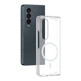 Samsung Galaxy Z Fold 4 Kılıf İnce Ve Sert Yapılı Şeffaf Magsafe Silikon Kapak RYC/London