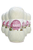 5 Adet Cotton Lüks Yelek Tunik Kazak Bluz Hırka İpi Yünü Süt Beyaz 97570