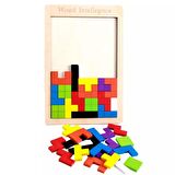 Montessori Ahşap Tetris & Blok Puzzle Zeka Oyuncağı Seti