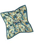 Ebruli Soft Pamuklu Çiçek Desenli Eşarp - 95x95 cm