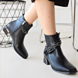 BİÇOMİ Roxani Siyah Cilt Topuklu Bot