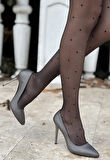 BİÇOMİ Hillar Platin Saten Stiletto Ayakkabı