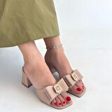 BİÇOMİ Veor Nude Cilt Topuklu Terlik