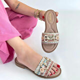 BİÇOMİ Gonne Renkli Hasır Dokuma Terlik