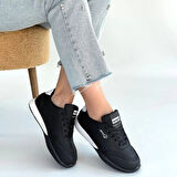 BİÇOMİ Tawen Siyah Cilt Bağcıklı Spor Ayakkabı