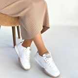 BİÇOMİ Tawen Beyaz Cilt Bağcıklı Spor Ayakkabı