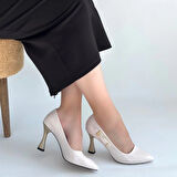 BİÇOMİ Motya Bej Rugan Topuklu Ayakkabı