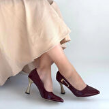 BİÇOMİ Motya Bordo Rugan Topuklu Ayakkabı