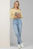 BİÇOMİ Tek Omuz İpli Bluz Sarı T4328