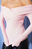 BİÇOMİ Madonna Çapraz Yaka Bluz Pembe t4331