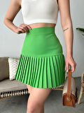 BİÇOMİ Altı pliseli mini etek yeşil s24705