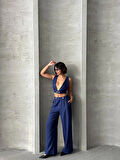 BİÇOMİ Crop pantolon keten takım s255012