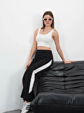 BİÇOMİ Yandan katlamalı pantolon siyah