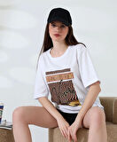BİÇOMİ Varak çizgili Oversize tişört