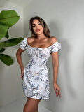 BİÇOMİ Baskılı mini jessica elbise