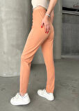 BİÇOMİ Beli lastikli karamel pantolon