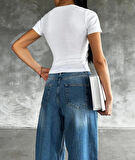 BİÇOMİ Taş baskılı kaş korse bluz