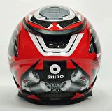 Shiro Shadow Road Rider Güneş Vizörlü Motosiklet Kaskı Kırmızı - Siyah M