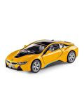 Kinsmart BMW İ8 Metal Diecast Çek Bırak 1:34 Ölçek Araba Sarı