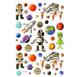 Sticker Kabartmalı A4 Boyutunda Stiker Defter, Planlayıcı Etiket-(lim508) - Astranot ve Uzaylı