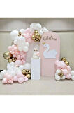 GOLD KROM BEYAZ MAKARON PEMBE 100 LÜ BALON SETİ