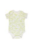 Bebek %100 Pamuk Dinazor Baskılı Siyah 7'li Bodysuit / Zıbın