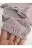 Kız Bebek %100 Pamuk Müslin Kumaş Uzun Kollu Mor Bodysuit-Zıbın
